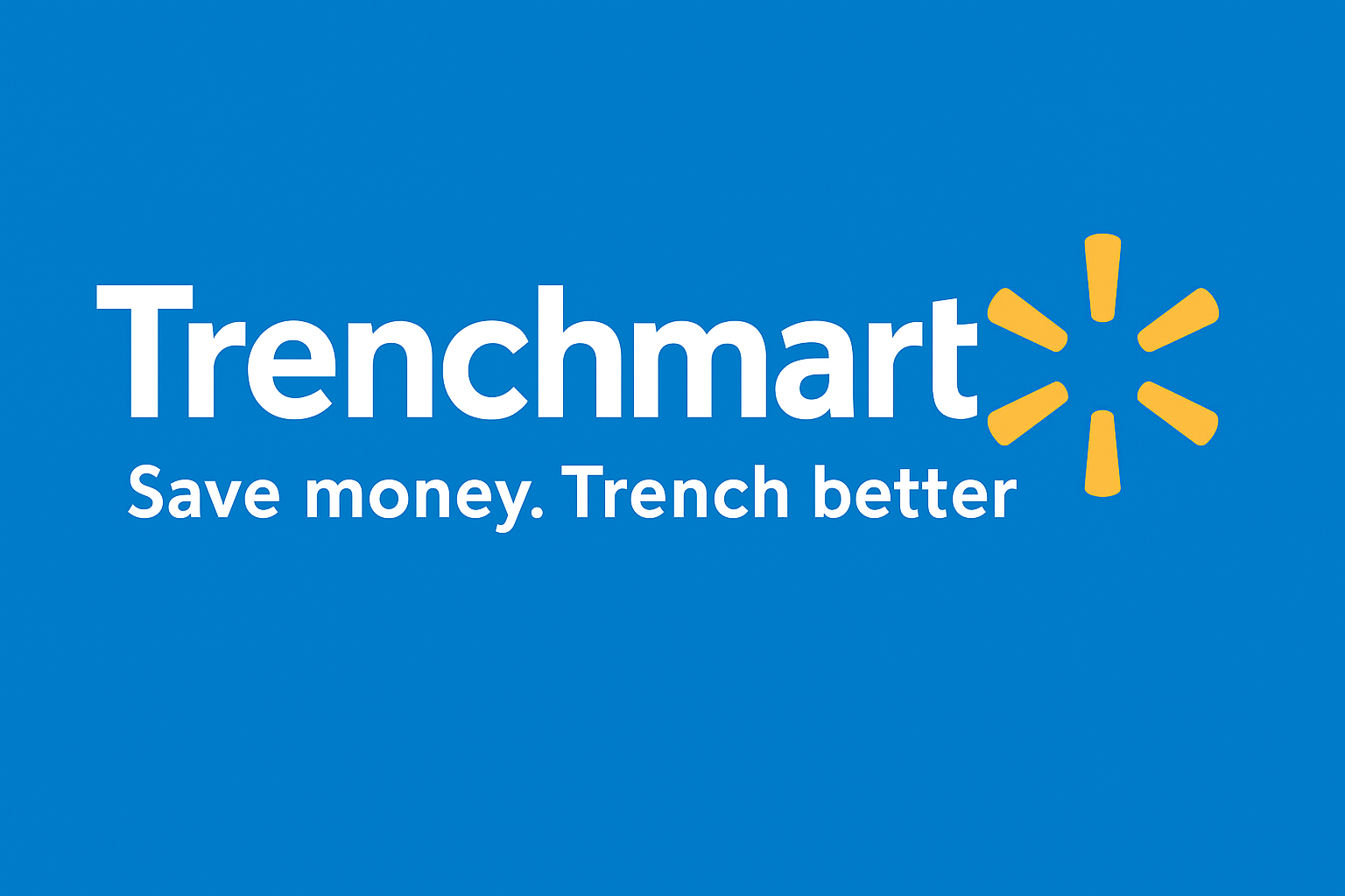 TrenchMart logo with Save money. Trench better. tagline